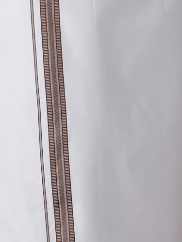 Image of RAMRAJ COTTON Men Full Sleeve Solid Shirt With Matching Border Dhoti|Ideal For Weddings And Occasion