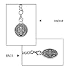 TREEWETO Men's Albert Chain Pocket Watch Curb Link Key Chain 2 Hooks with Antique Jesus Pendant Design Charm Fob T Bar, Silver #4