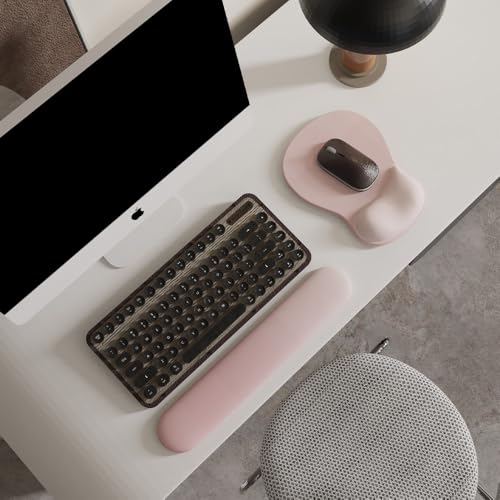 ErgoComfort Gel Wrist Rest Mouse Pad-Ergonomic Office Mousepad with Wrist Support-Non-Slip, Design Desk Accessories Mat for Home&Game Decor (09PinkSerenity Set) - ergoComfort Series