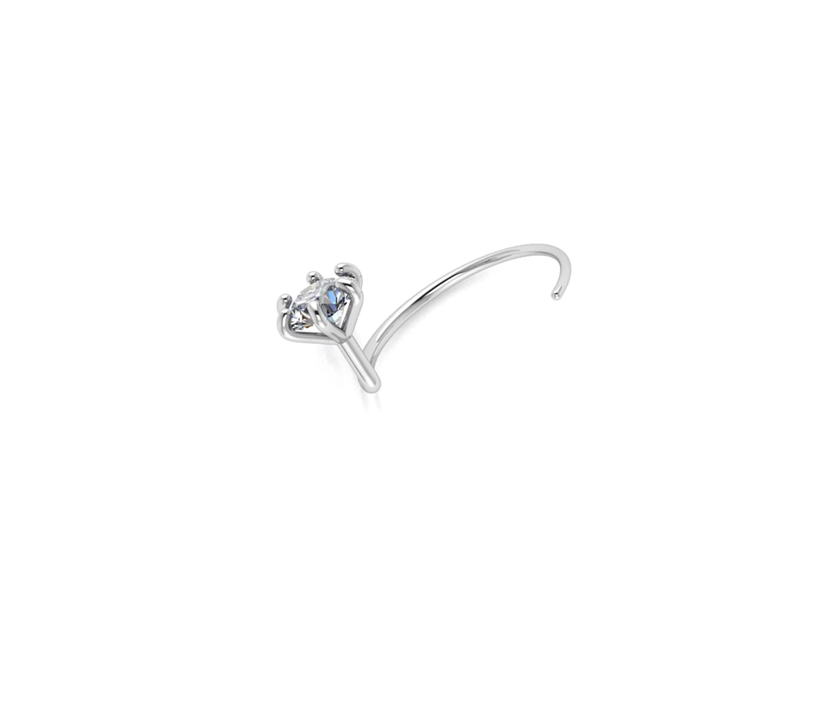 925 Hallmarked Sterling Silver Stylish And Very Beautifull Solitare NosePin With Silver Purity Certificat-image-45