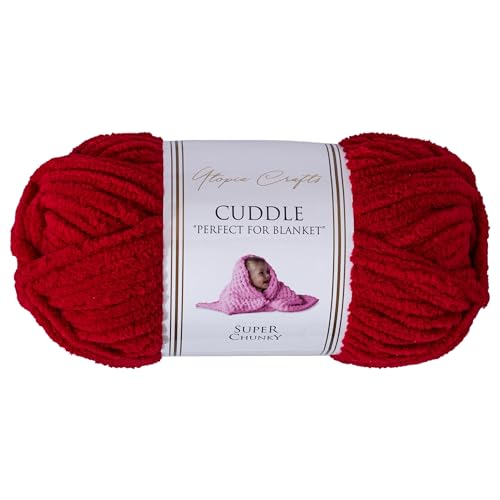 Utopia Crafts Cuddle Laine Chenille, Fil Chenille, Pelote de Laine à Tricoter Super Épaisse de 100 g (60 m), Moelleuse, Douce, Facile à Utiliser, Idéale pour Crochet...