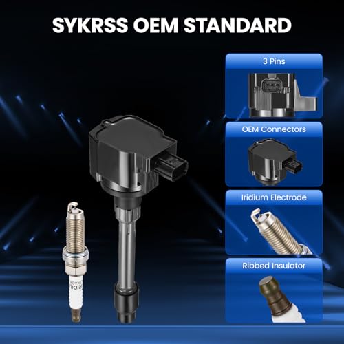 Image of 4-Pack UF781 Ignition Coils & 95660 Spark Plugs Kit Compatible with Honda Civic CR-V 2017-2022, 1.5L L4 - Replaces UF781 CM11122