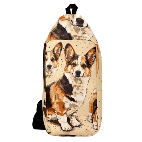 Sac à bandoulière avec empreintes Corgis pour vos balades et sorties urbaines