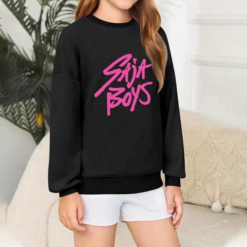 DOPOCQ Girls Long Sleeve Sweatshirts Cute Graphic Crew Neck Pullover Tops Fall Winter Fashion Preppy Clothes3