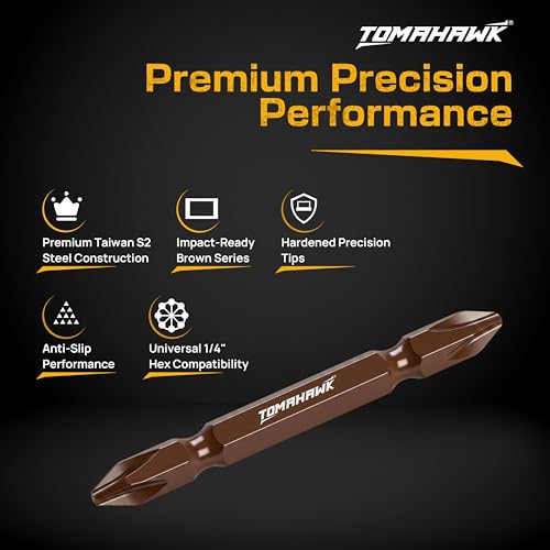 Image of TOMAHAWK TRV-0065 Screw Bits Heavy Duty Stainless Steel 65MM PH2 Magnetic Screwdriver Bit Set For Industrial & Home Use | Fastener Drive Bit for Home, Workshop & Professional Use