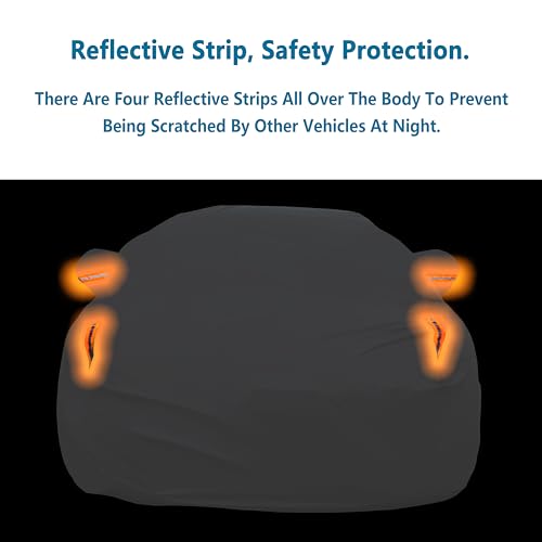 Image of MORNYRAY Waterproof Car Cover All Weather Snowproof UV Protection Windproof Outdoor Full Truck Cover, Universal Fit for (Fit Truck Length 242-250 inch,All Silvery)