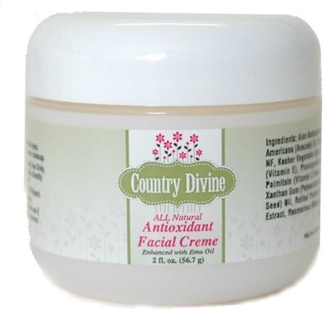 Anti-Oxidant All Natural Moisturizer Facial Cream With Emu Oil 2 oz. Jar