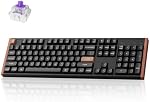 Keychron K10 HE Wireless Hall Effect Keyboard, Magnetic Linear Switch Hot Swappable, Adjustable Actuation Rapid Trigger Mode, Aluminum + Wood Frame, Full-Size Custom RGB for Mac Windows Linux - Black
