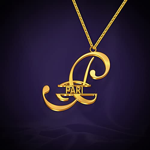 Image of Pari Cursive Gold & Silver Name Pendant Necklace, Best Jewelry Gift for Girls.