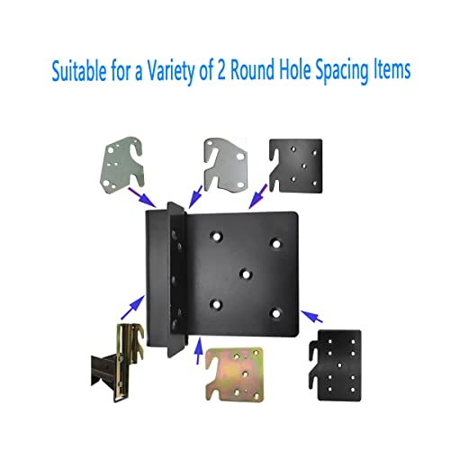 Bed Frame Hardware Bed Post Double Hook Slot Hardware Attachment Bracket,Bed Frame Brackets For Wooden Bed-Set Of 2 #TOP4