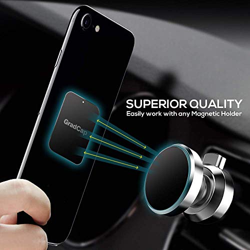 Gradcap Magnetic Phone Car Mount Discs, Car Phone Holder For Cars Magnet, Metal Plate For Magnetic Phone Holder, Magnetic Stickers For Phone, Universal Replacement Metal Discs, 2 Rectangle And 2 Round #TOP6