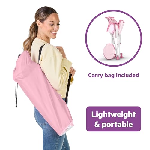 Image of Bright Starts Pop 'N Chill Portable Baby Seat, UPF 50+ Canopy, Pink