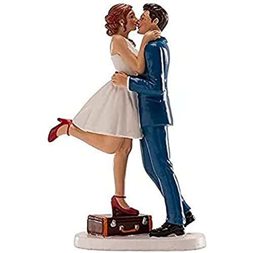 Dekora - Decoracion Boda | Figuras Novios para Tarta de Boda Original - Maleta