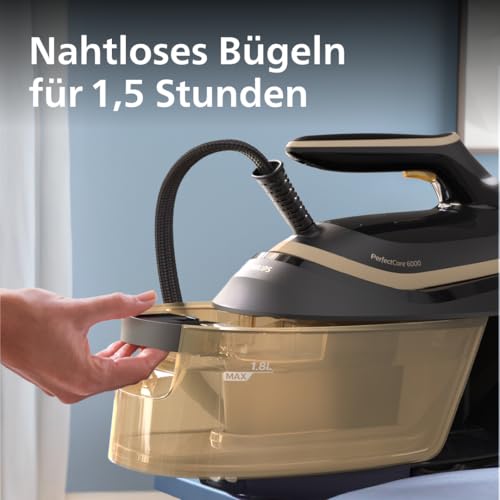Philips PerfectCare 6000 Series Dampfbügelstation, Leistungsstarker Dampf, Kompaktes Design, 1,8L Abnehmbarer Wassertank, SteamGlide Advanced Bügelsohle (PSG6064/80) – Bild 5