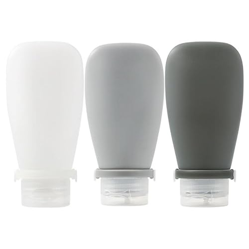 トラベルボトル セット 旅行用 詰め替えボトル 90ml シャンプーボトル トラベルセット 液漏れを防ぐ特殊構造 機内持ち込み シャンプー シリコン製 液体入れ ラベルコンテナー 3個セット 透明ポーチ付き 温泉 ジム シャンプー コンディショナー