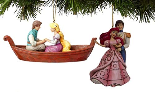 Enesco Disney Traditions Princess Ornaments Ariel and Rapunzel Set Of 2