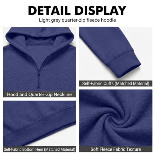 Mens Hoodies Zip Big and Tall 1/4 Zip Classic Fleece Sherpa Hoodie - image 4