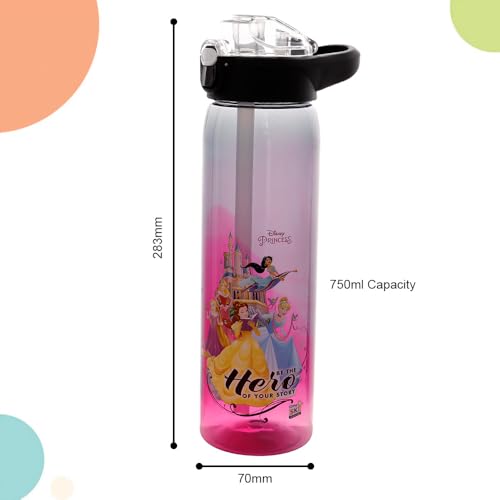 Image of SKi Homeware Impact Sipper Water Bottle, for School, Sports, Trek, Travel | Teens and Kids of all age groups | Leakproof, Light Weight, Pop-up Sipper with Handle, 750 ML, Princess