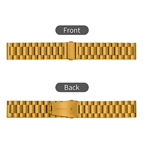 TStrap Metal Watch Strap - Quick Release Watch Bands for Men Women - Brushed Solid Stainless Steel Smart Watch Bracelet - Ladies Replacement Band Clasp Buckle - 16mm 18mm 20mm 22mm