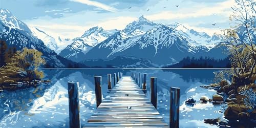 Diamond Painting Complet 5D Grand Format 60x120cm Broderie Diamant Quai de Shanshui