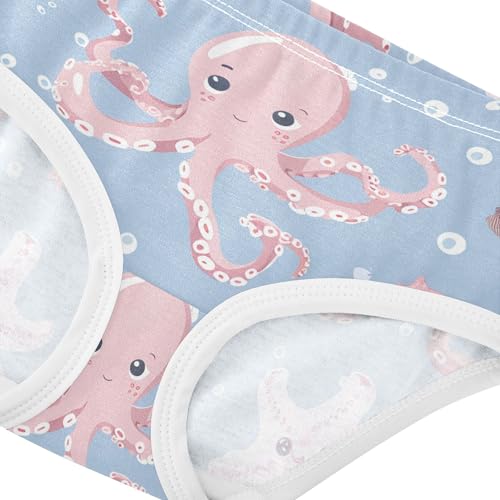 Girls Underwear Toddler 2t Cotton Cute Panties Girl Stylish Underpants Briefs Cute Octopuses Pink Blue4