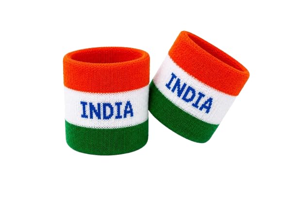 Masrat Collection India Tricolor Knitted Sports Wristband Pair | Soft Stretch Sweatband for Men, Women & Kids | Cotton Blend Wrist Support-image-6