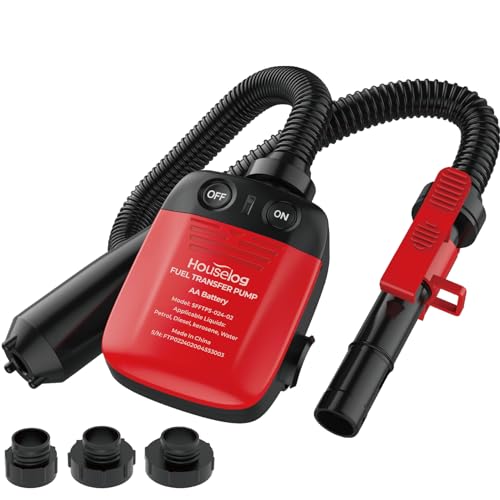 5th Gen Fuel Transfer Pump with Auto-Stop Sensor(2.4 GPM),AA Battery Powered Portable Gasoline Diesel Pump with 3 Adapters (Batteries Not Included) - Image 3