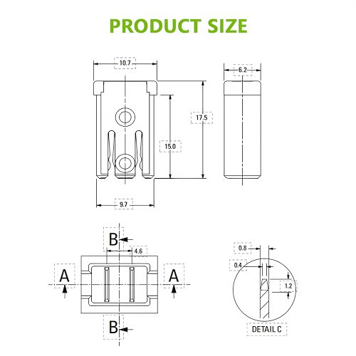 EPLZON 30A 32V Mini Slotted Automotive MCASE Shaped Cartridge Fuse Kit(Pack of 6pcs,30A)