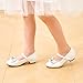 Stelle Girls Dress Shoes Flower Girls Wedding Party Low Heels with Bow for Toddler and Kids(GMJ005-White,10MT)