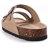 KIDMI Unisex Summer Sandals Arch Support Cork Footbed Slide Sandals with Double Adjustable Buckle for Women Men