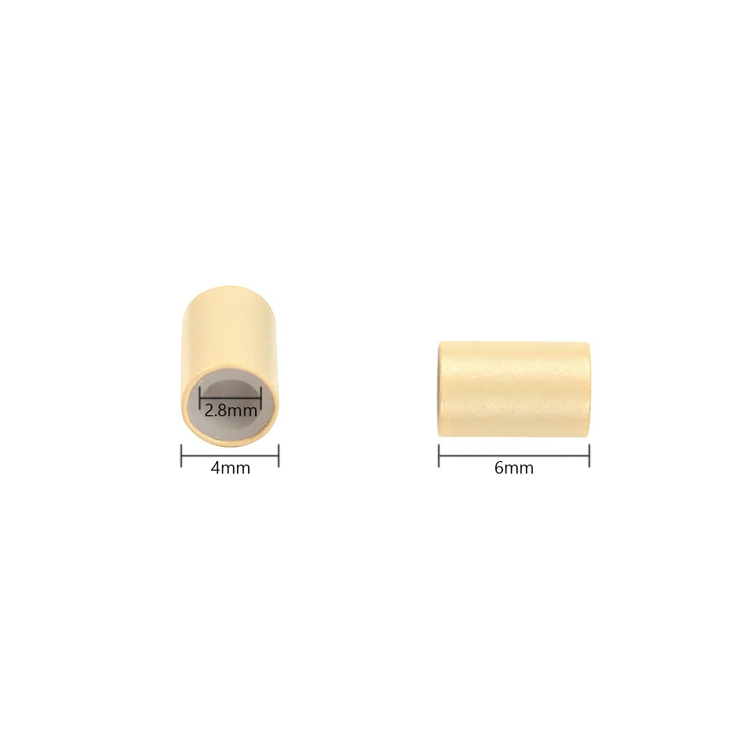 4.0 * 2.8 * 6.0 mm Copper Tube Micro Link Beads with Silicone Lined Micro Ring Hair Beads for I-Tip Hair Extensions (500 Pcs Blonde) - Image 2