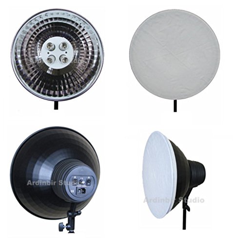 Ardinbir Studio Photography 4�̃w�b�h�����v�p�����C�g�\�P�b�g15 " Cool Light Reflector &�z���C�gDiffuser