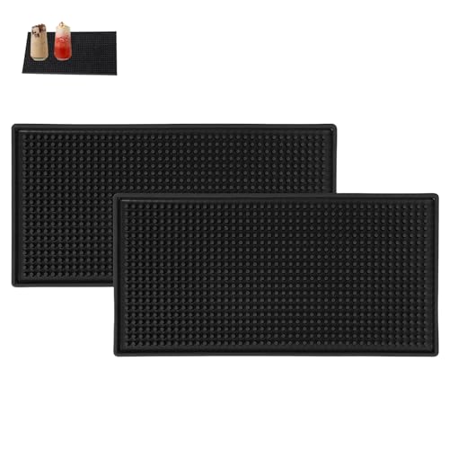 2 tappetini per scolapiatti, colore nero, per cucina, caffè (15 x 30 cm)