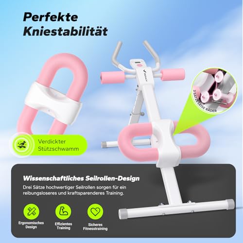 MERACH Bauchtrainer Bauchmuskeltrainer für Zuhause Multifunktionale Trainingsgerät für Ganzkörpertraining Abdominal Ab Machine mit LCD-Monitor Bauchmuskeltrainer Bauchmuskeltraining