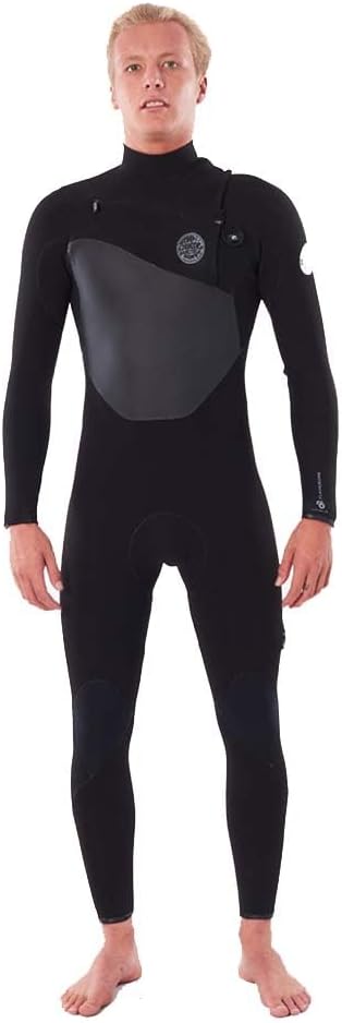 Mens Flashbomb 3/2mm Chest Zip Wetsuit - Black - Easy Stretch Lightweight Flash Lining