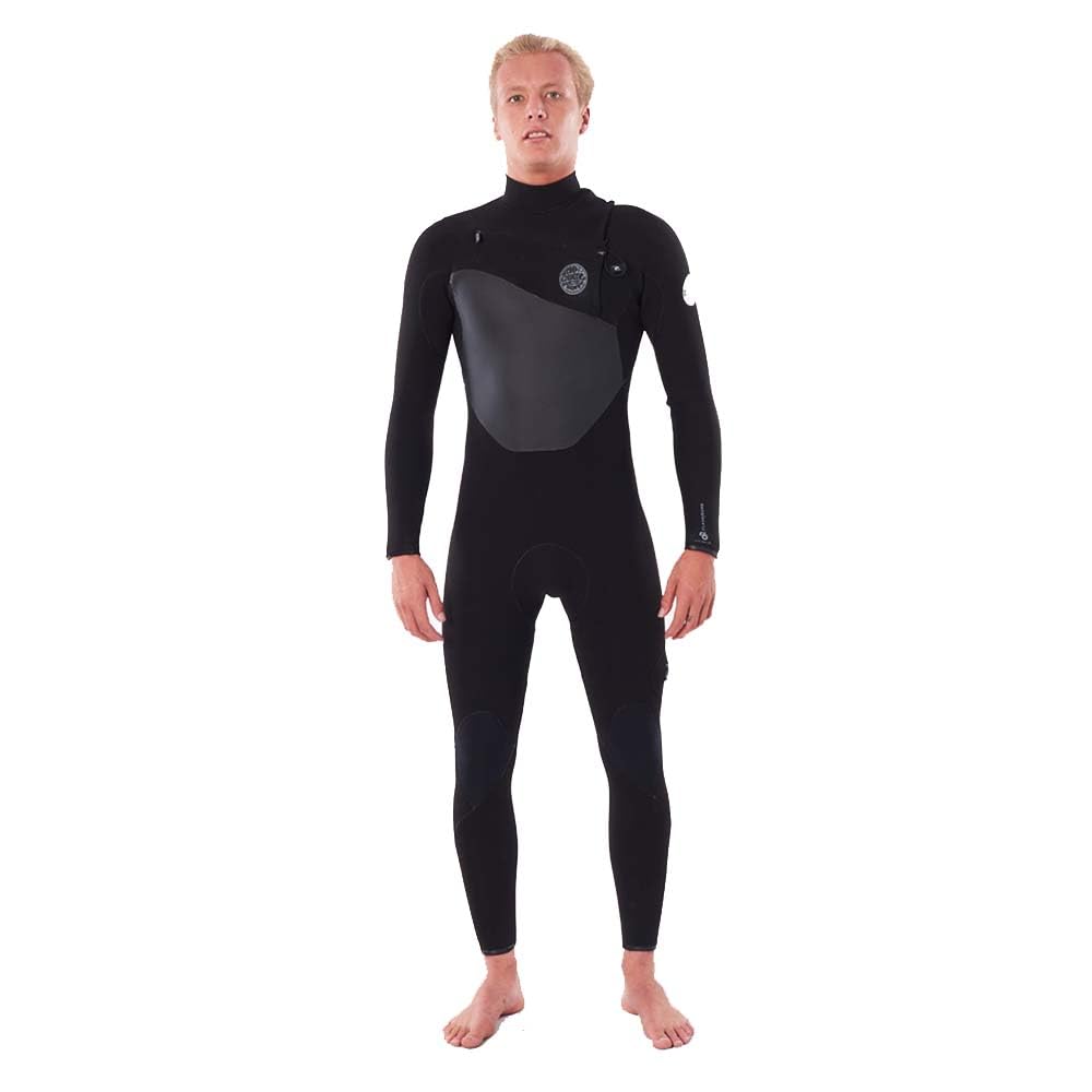 Mens Flashbomb 3/2mm Chest Zip Wetsuit - Black - Easy Stretch Lightweight Flash Lining