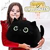 19'' Black Cat Plush Toy- Giant Black Cat Stuffed Animal, Large Plushie Toy Kawaii PlushiesGreen Star Eyes Cat Plush Pillow, Decor Plush Toys Plushie Christmas Birthday Gift for Kids #1