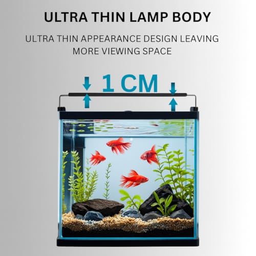 Image of LY-50S Aquarium LED Light (Blue+White) | Ultra Slim Waterproof LED Lamp with Extendable Bracket | Energy Efficient Fish Tank Light for Freshwater & Saltwater Aquariums | for 50-60 cm Tanks