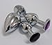 Eastern Delights Steel Jeweled Butt Anal Plug Large Medium Small Training Sets