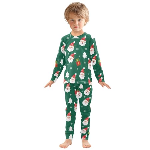 Pajama Sets Long Sleeve Santa Claus Trees Soft Comfy Sleepwear 2 Piece PJS 3-8T2