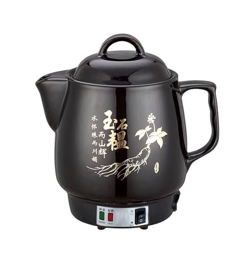 4L Automatic Electric Chinese Medicine Pot Ceramic Herbal Decoction Cooker with Intelligent Temperature Control Audible Reminder Heat Preservation Health Pot (Black)