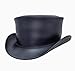 American Hat Makers Marlow X-Large Genuine Leather Top Hat for Men & Women | Handmade Steampunk Style | Bold Biker Fashion Statement Hat | Unique Accessory for Concerts, Costumes, and Special Events