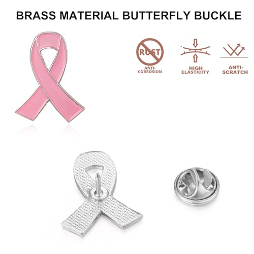 2/20/50Pcs-Official Ribbon pins Breast Cancer Awareness Lapel Pin Pink Pins3