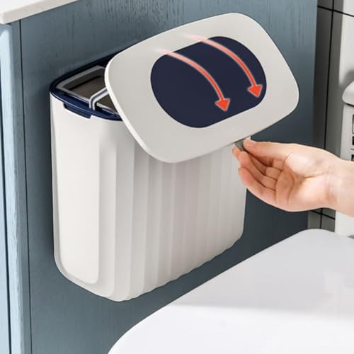 Caneca de basura compacta con tapa corrediza para montaje en pared miniatura 4