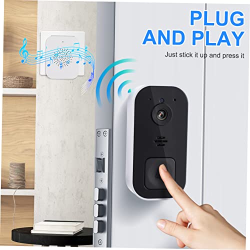 DOITOOL 3Pcs Campainha Visual Campainha De Vídeo Câmera Sem Fio Campainha Sem Fio Campainha Wi-Fi Ca