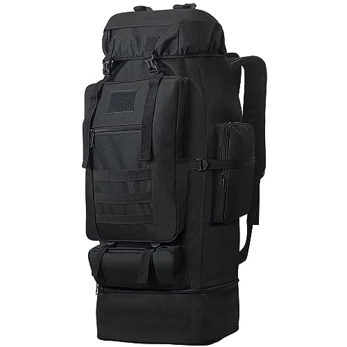 Lizbin 100L Camping Hiking Backpack, Military Tactical Backpack Molle Rucksack, Extra Large Hiking Backpack, Water Resistant Hiking Daypack, Outdoor Sports Backpack, Adjustable Sport Bags