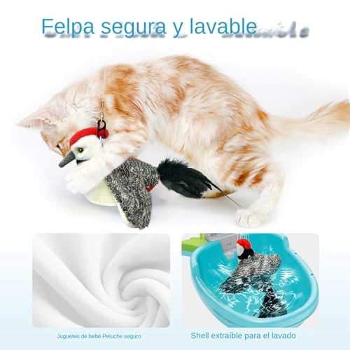 Jouet chat oiseau interactif qui imite le chant des oiseaux - 5
