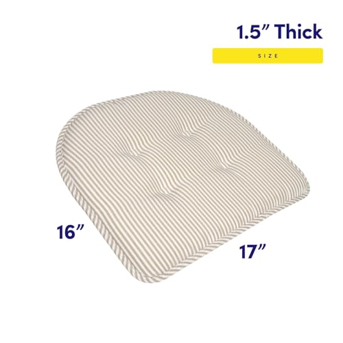 image for Sweet Home Collection Chair Cushion Memory Foam Pads Tufted Slip Non S