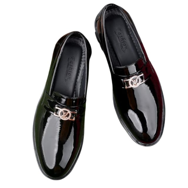 wugatti Patent Leather Slip-On Trendy Stylish Comfortable Casual Loafers for Men-picture-14