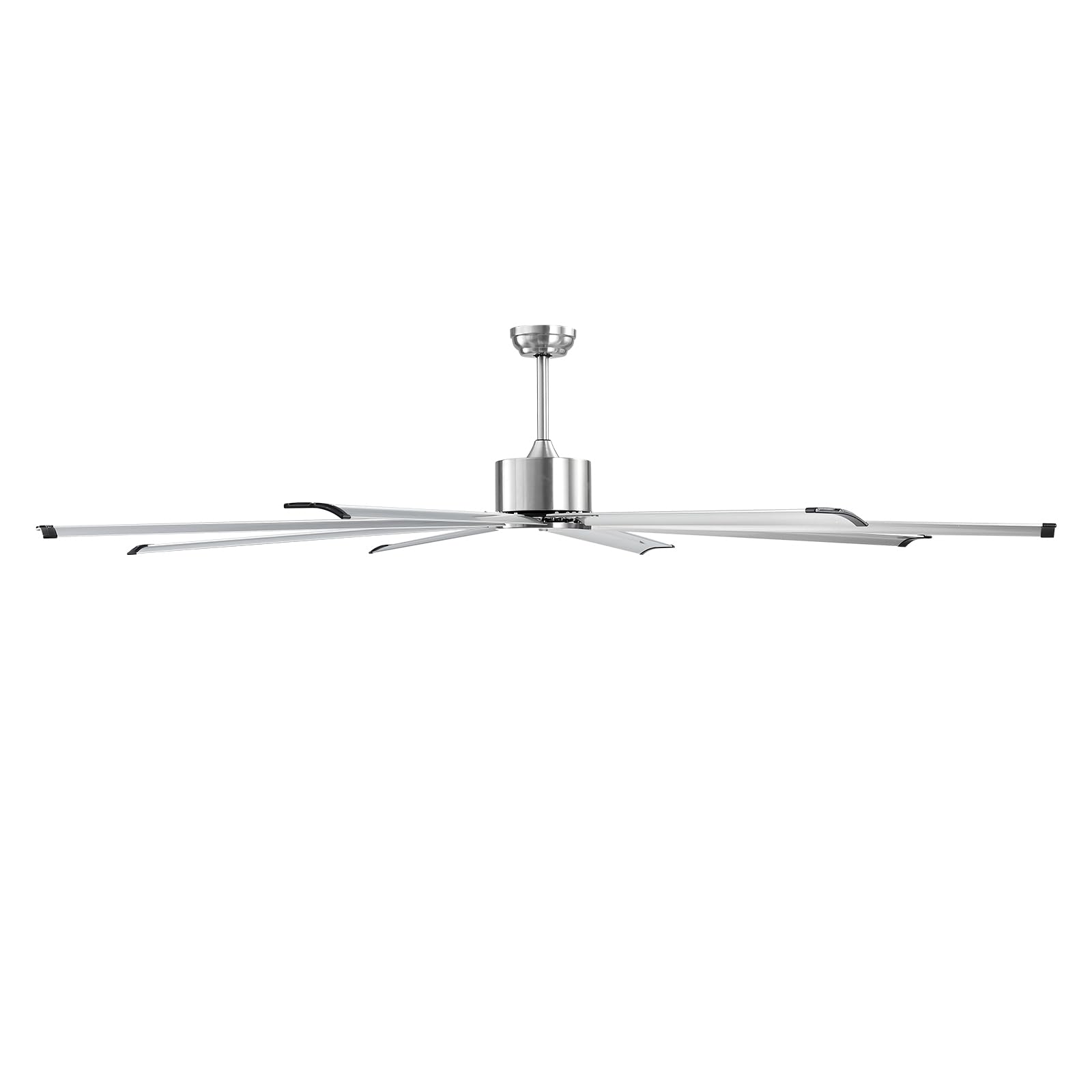 VEVOR Ventilateur de Plafond sans Lumière 214 cm Télécommande 6 Vitesses 8 Pales Aluminium, Moteur CC Réversible, Ventilateur Moderne pour Chambre à Coucher, Salon, Intérieur, Extérieur, Nickel Brossé